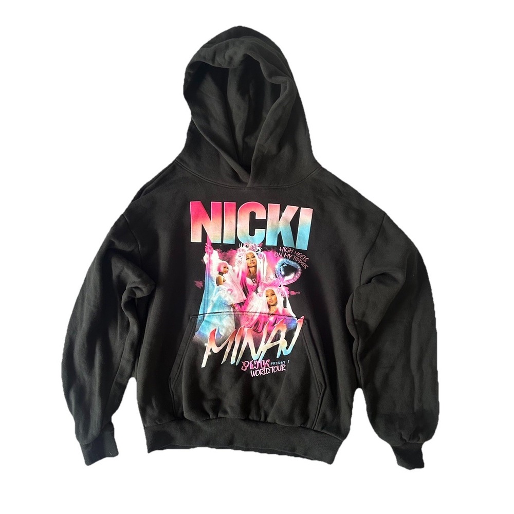 Nicki Minaj Pink Friday 2 World Tour Concert Hoodie Sweatshirt Rap Medium Black